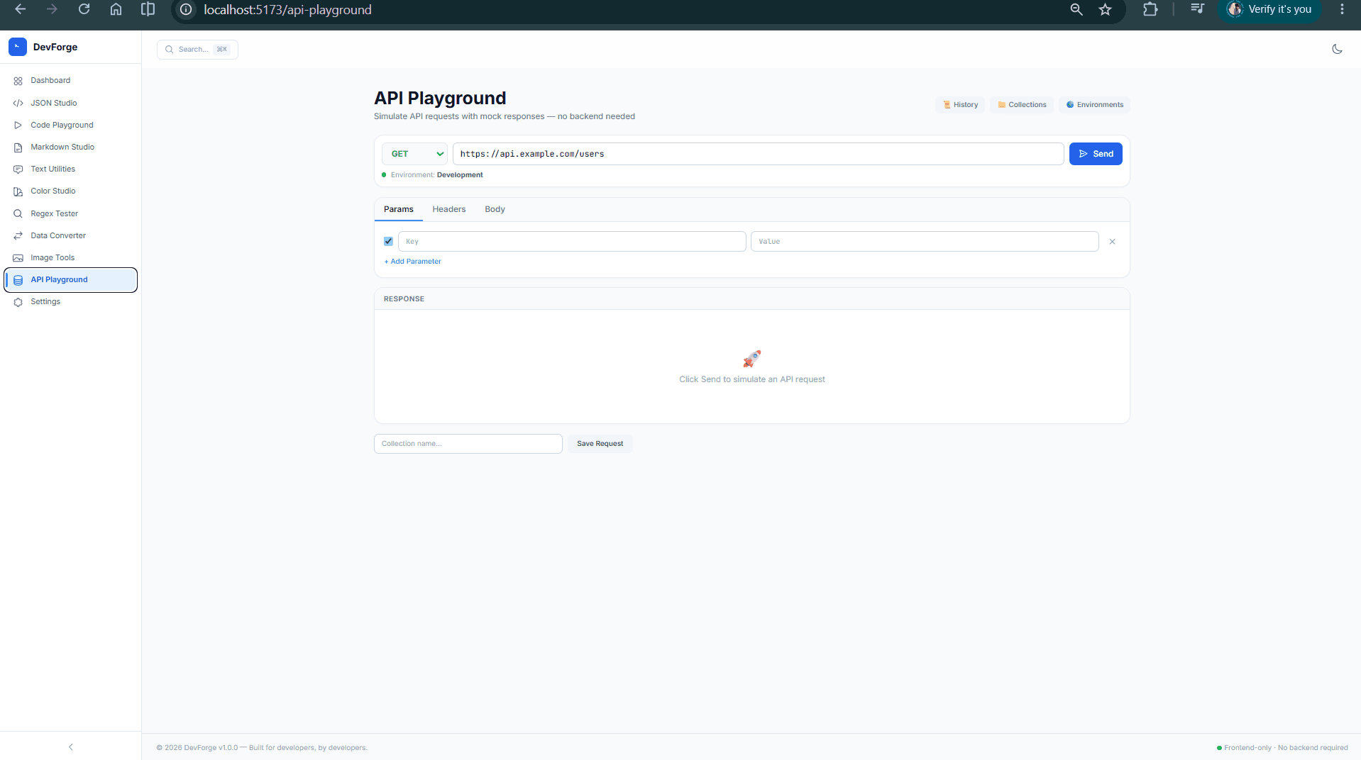 DevForge API Playground