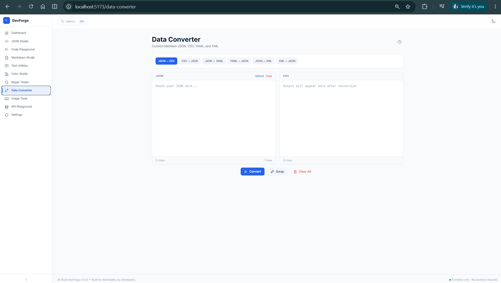 DevForge Data Converter
