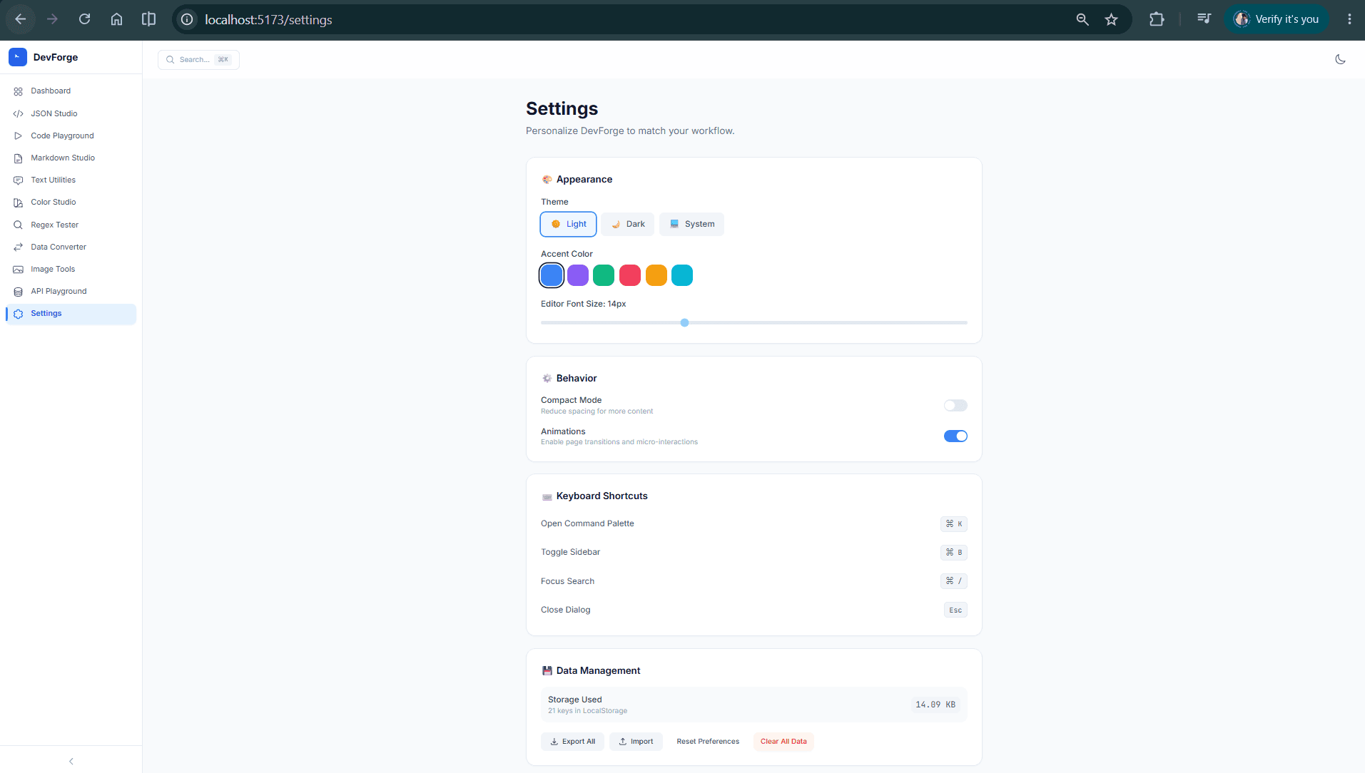 DevForge Settings