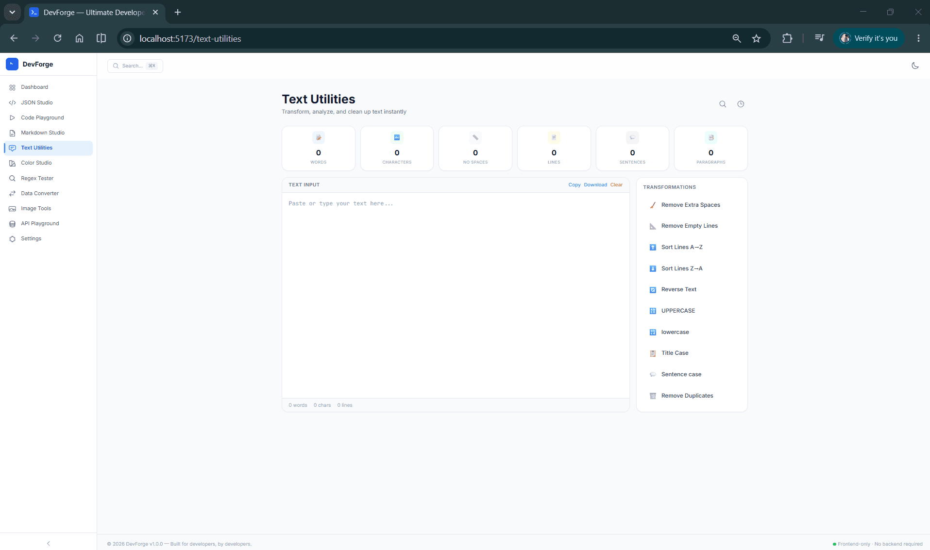 DevForge Text Utilities